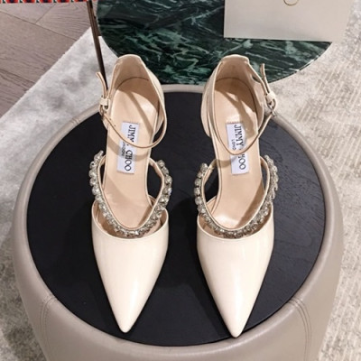 Jimmy-Choo 2019 Ladies Crystal Patent Strap Sandal High Heel - 지미츄 2019 여성용 크리스탈 페이던트 스트랩 샌들 하이힐, JIMS0015.Size(225 - 245).베이지