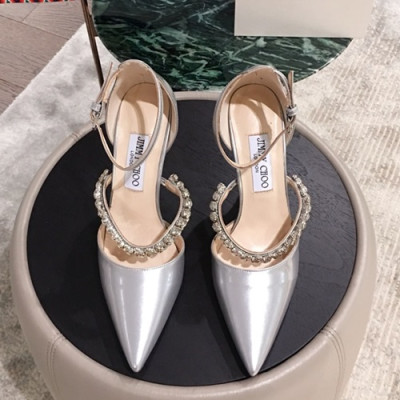 Jimmy-Choo 2019 Ladies Crystal Patent Strap Sandal High Heel - 지미츄 2019 여성용 크리스탈 페이던트 스트랩 샌들 하이힐, JIMS0016.Size(225 - 245).실버