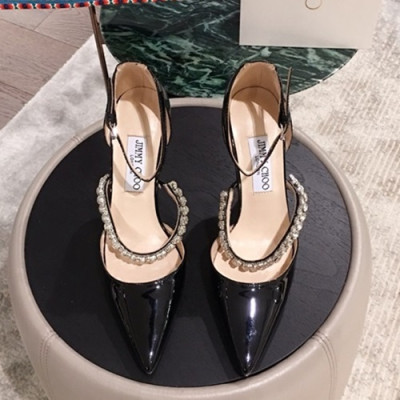 Jimmy-Choo 2019 Ladies Crystal Patent Strap Sandal High Heel - 지미츄 2019 여성용 크리스탈 페이던트 스트랩 샌들 하이힐, JIMS0017.Size(225 - 245).블랙