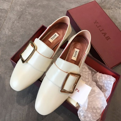 Bally 2019 Ladies Leather Middle Heel Loafer - 발리 2019 여성용 레더 미들힐 로퍼, BALS0012.Size(225 - 250),화이트