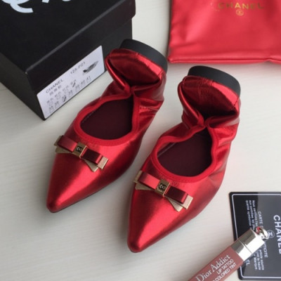 Chanel 2019 Ladies Ballet Flat Shoes - 샤넬 2019 여성용 발렛 플랫 슈즈 CHAS0072.Size(225 - 255).레드
