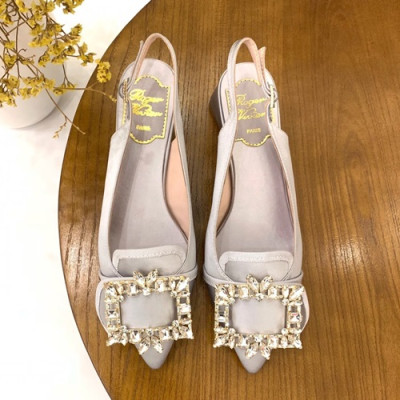 Roger Vivier 2019 Ladies Silk Middle-heel Slingback - 로저비비에 2019 여성용 실크 미들힐 슬링백 RVS0022.Size(225 - 245).실버