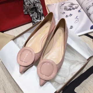 Gianvito Rossi 2019 Ladies Flat Shoes - 지안비토 로시 2019 여성용 레더 플랫 슈즈 GRS0005.Size(225 - 245).핑크
