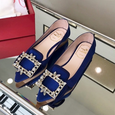 Roger Vivier 2019 Ladies Silk Flat Shoes - 로저비비에 2019 여성용 실크 플랫슈즈 RVS0032.Size(225 - 245).블루