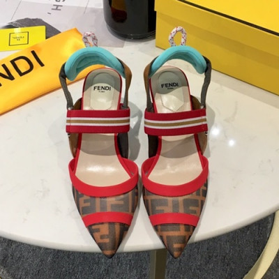 Fendi 2019 Vintage Ladies Middle Heel Sandal - 펜디 2019 빈티지 여성용 미들 힐 샌들 FENS0005,Size(225 -  250),브라운+레드