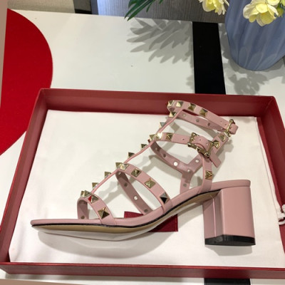 Valentino 2019 Ladies Middle Heel Sandal - 발렌티노 2019 여성용 미들 힐 샌들, VTS0013,Size(225 - 255),핑크