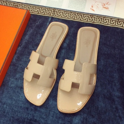 Hermes 2019 Ladies Classic Oasis Leather Slipper - 에르메스 2019 여성용 클래식 오아시스 레더 슬리퍼 HERS0010,Size(220 - 260).베이지