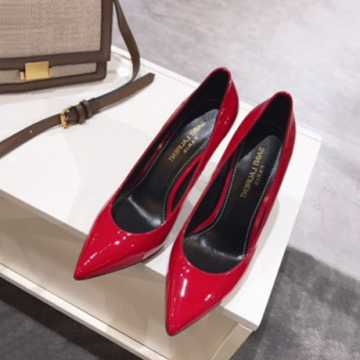 Saint Laurent 2019 Ladies Metal Logo Pumps High Heel - 입생로랑 2019 여성용 메탈로고 펌프스 하이힐,SLS0010.Size(225 - 255).레드