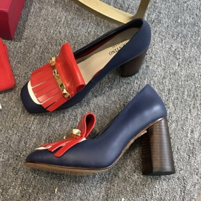 Valentino 2019 Ladies Tassel Metal Logo Pumps High Heel - 발렌티노 2019 여성용 태슬 메탈 로고 펌프스 하이힐 VTS0027.Size(225 - 250).네이비+레드