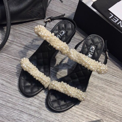 Chanel 2019 Ladies High Heel Sandal - 샤넬 2019 여성용 하이힐 샌들 CHAS0132.Size(225 - 245).블랙+화이트