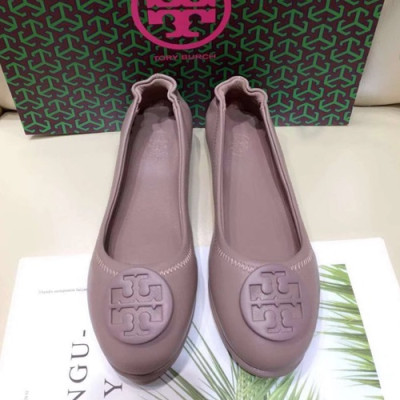 Tory  Burch 2019 Ladies Initial Logo Leather Ballet Flat Shoes - 토리버치 2019 여성용 이니셜 로고 레더 발렛 플랫 슈즈 TBS0004,Size(220 - 255),퍼플