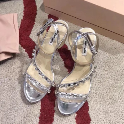 Miumiu 2019 Ladies High Heel Sandal - 미우미우 2019 여성용 하이힐 샌들 MIUS0015.Size(225 - 250).실버