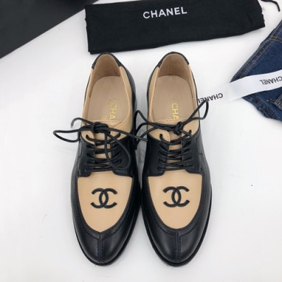 Chanel 2019 Ladies Leather Loafer - 샤넬 2019 여성용 레더 로퍼 CHAS0152.Size(225 - 250).블랙+베이지