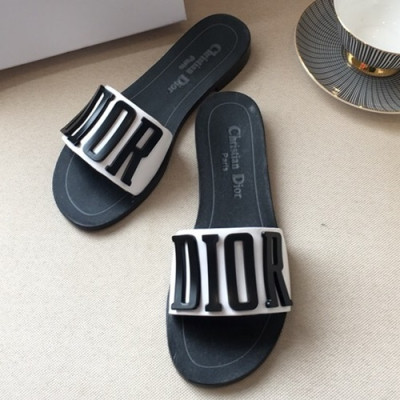 Dior 2019 Ladies Leather Slipper - 디올 2019 여성용 레더 슬리퍼 DIOS0007.Size (225 - 250).블랙+화이트