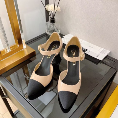 Chanel 2022 Ladies Leather Middle Heel Sling Back - 샤넬 2022 여성용 레더 미들힐 슬링백 CHAS0153.Size(220 - 250).베이지