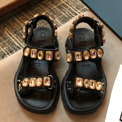 Gucci 2019 Ladies Leather Sandal - 구찌 2019 여성용 레더 샌들 GUCS0094.Size(225 -  250).블랙