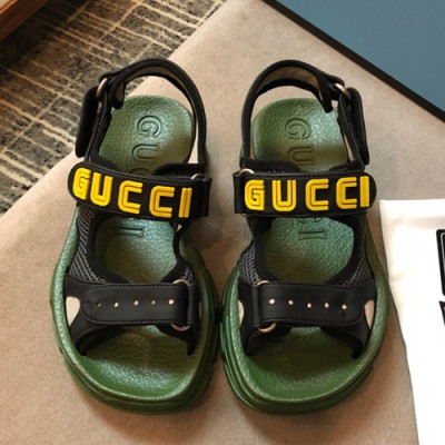 Gucci 2019 Ladies Leather Sandal - 구찌 2019 여성용 레더 샌들 GUCS0098.Size(225 -  250).그린+블랙