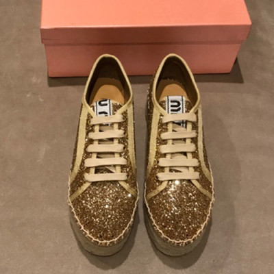 Miumiu 2019 Ladies Platfrom Sneakers - 미우미우 2019 여성용 플랫폼 스니커즈 MIUS0025,Size(225 - 255),옐로우골드
