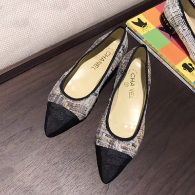 Chanel 2019 Ladies Tweed Flat Shoes - 샤넬 2019 여성용 트위드 플랫 슈즈 CHAS0157,Size(225 - 245).그레이