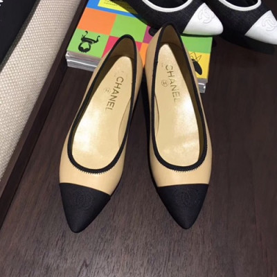 Chanel 2019 Ladies Leather Flat Shoes - 샤넬 2019 여성용 레더 플랫 슈즈 CHAS0159,Size(225 - 245).베이지