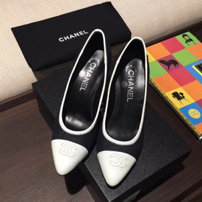 Chanel 2019 Ladies Denim Pumps High Heel - 샤넬 2019 여성용 데님 펌프스 하이힐,CHAS0161,Size(225 - 245).블랙