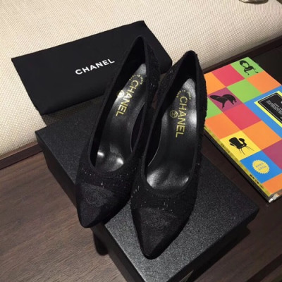 Chanel 2019 Ladies Tweed Pumps High Heel - 샤넬 2019 여성용 트위드 펌프스 하이힐,CHAS0162,Size(225 - 245).블랙