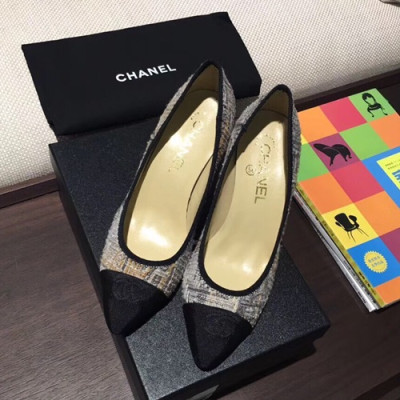 Chanel 2019 Ladies Tweed Pumps High Heel - 샤넬 2019 여성용 트위드 펌프스 하이힐,CHAS0163,Size(225 - 245).그레이