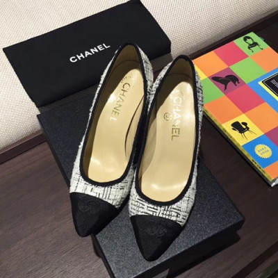 Chanel 2019 Ladies Tweed Pumps High Heel - 샤넬 2019 여성용 트위드 펌프스 하이힐,CHAS0164,Size(225 - 245).화이트