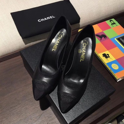 Chanel 2019 Ladies Leather Pumps High Heel - 샤넬 2019 여성용 레더 펌프스 하이힐,CHAS0165,Size(225 - 245).블랙