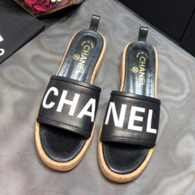 Chanel 2019 Ladies Leather Slipper - 샤넬 2019 여성용 레더 슬리퍼 CHAS0168.Size(225 - 250).블랙