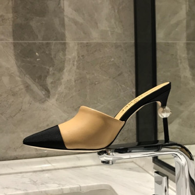 Chanel 2019 Ladies High Heel Slipper - 샤넬 2019 여성용 하이힐 슬리퍼,CHAS0171.Size(225 - 245).베이지