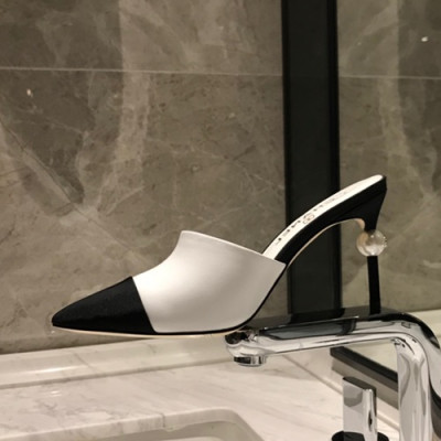 Chanel 2019 Ladies High Heel Slipper - 샤넬 2019 여성용 하이힐 슬리퍼,CHAS0172.Size(225 - 245).화이트