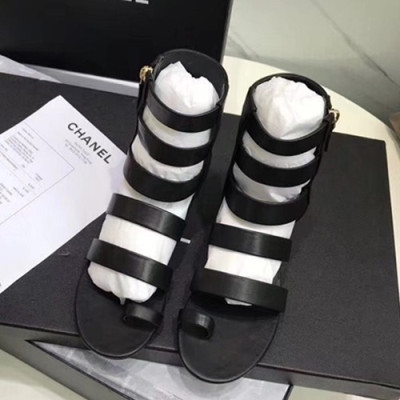 Chanel 2019 Ladies Leather Sandal - 샤넬 2019 여성용 레더 샌들 CHAS0179.Size(225 - 250).블랙