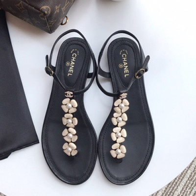 Chanel 2019 Ladies Leather Sandal - 샤넬 2019 여성용 레더 샌들 CHAS0189.Size(225 - 245).블랙
