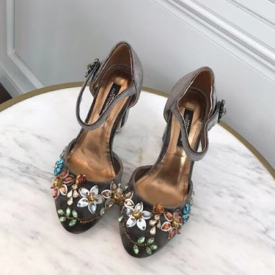 Dolce&Gabbana  2019 Ladies Velvet High Heel Slingback - 돌체앤가바나 2019 여성용 벨벳 하이힐 슬링백, DGS0016.Size(220 -  255).그레이