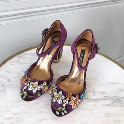 Dolce&Gabbana  2019 Ladies Velvet High Heel Slingback - 돌체앤가바나 2019 여성용 벨벳 하이힐 슬링백, DGS0017.Size(220 -  255).퍼플