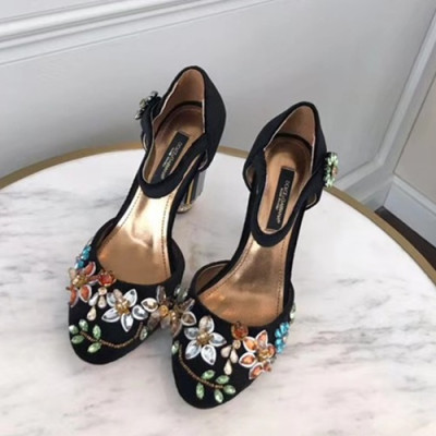 Dolce&Gabbana  2019 Ladies Velvet High Heel Slingback - 돌체앤가바나 2019 여성용 벨벳 하이힐 슬링백, DGS0018.Size(220 -  255).블랙