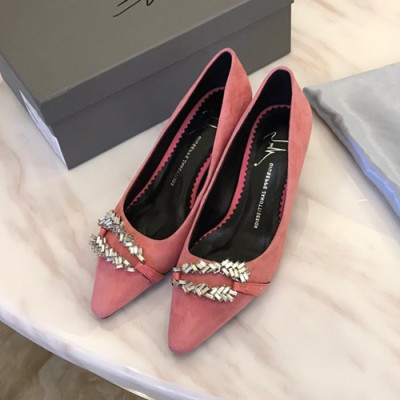 Giuseppe Zanoti 2019 Ladies Suede Pumps Middle Heel - 쥬세페자노티 2019 여성용 스웨이드 펌프스 미들힐 ,GZS0003.Size(220 - 250).핑크