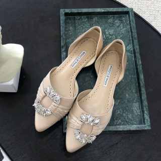 Monolo Blahnik 2019 Ladies Silk Flat Shoes - 마놀로 블라닉 2019 여성용 실크 플랫 슈즈,MONS0033.Size(220 - 250).베이지
