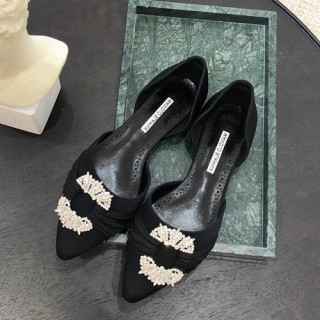 Monolo Blahnik 2019 Ladies Silk Flat Shoes - 마놀로 블라닉 2019 여성용 실크 플랫 슈즈,MONS0035.Size(220 - 250).블랙