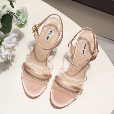 Miumiu 2019 Ladies High Heel Sandal - 미우미우 2019 여성용 하이힐 샌들 MIUS0040.Size(220 - 250).핑크
