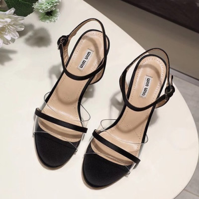 Miumiu 2019 Ladies High Heel Sandal - 미우미우 2019 여성용 하이힐 샌들 MIUS0042.Size(220 - 250).블랙