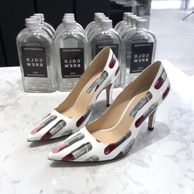 Prada 2019 Ladies Leather Pumps High Heel - 프라다 2019 여성용 레더 펌프스 하이힐, PRAS0032.Size(225 - 245).화이트