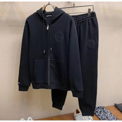 Chrome Hearts 2023 Mens Casual Logo Training Clothes - 크롬하츠 2023 남성 캐쥬얼 로고 트레이닝복 CHRPT0019.Size(m - 3xl).블랙