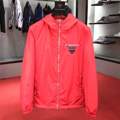PRADA 2019 Mens Casual Windproof Hood Jacket - 프라다 남성 캐쥬얼 방풍 후드자켓 PRAJK0038.Size(M-3XL),레드