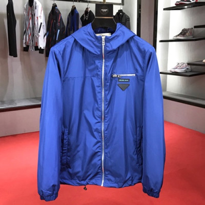 PRADA 2019 Mens Casual Windproof Hood Jacket - 프라다 남성 캐쥬얼 방풍 후드자켓 PRAJK0039.Size(M-3XL),블루