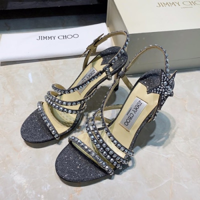 Jimmy Choo 2019 Ladies High Heel Sandal - 지미츄 2019 여성용 하이힐 샌들 JIMS0032.Size(225 - 245).다크그레이
