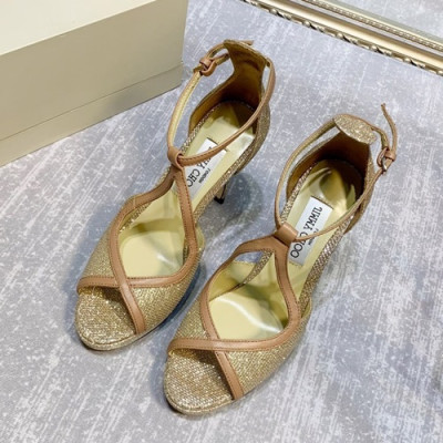 Jimmy Choo 2019 Ladies High Heel Sandal - 지미츄 2019 여성용 하이힐 샌들 JIMS0036.Size(220 - 245).옐로우골드