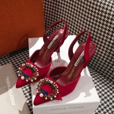 Monolo Blahnik 2019 Ladies High Heel Slingback - 마놀로 블라닉 2019 여성용 실크 하이힐 슬링백,MONS0038.Size(220- 250).레드