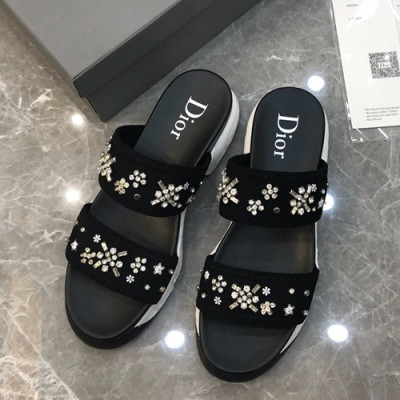 Dior 2019 Ladies Slipper - 디올 2019 여성용 슬리퍼 DIOS0018.Size (220 - 250).블랙